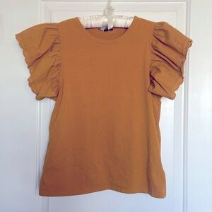 Express ruffle short sleeve top size S